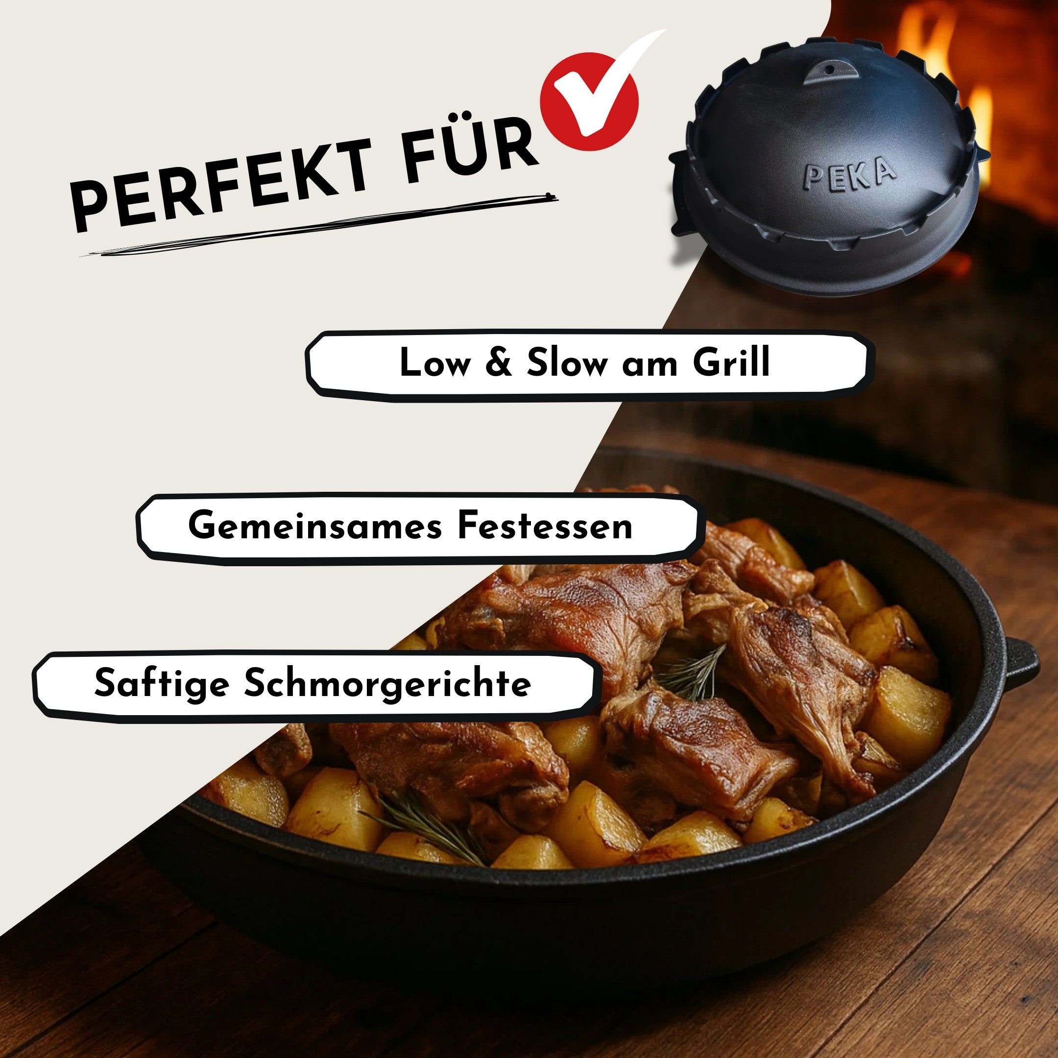 Peka Gusseisen Schmorpfanne Ø 40 cm