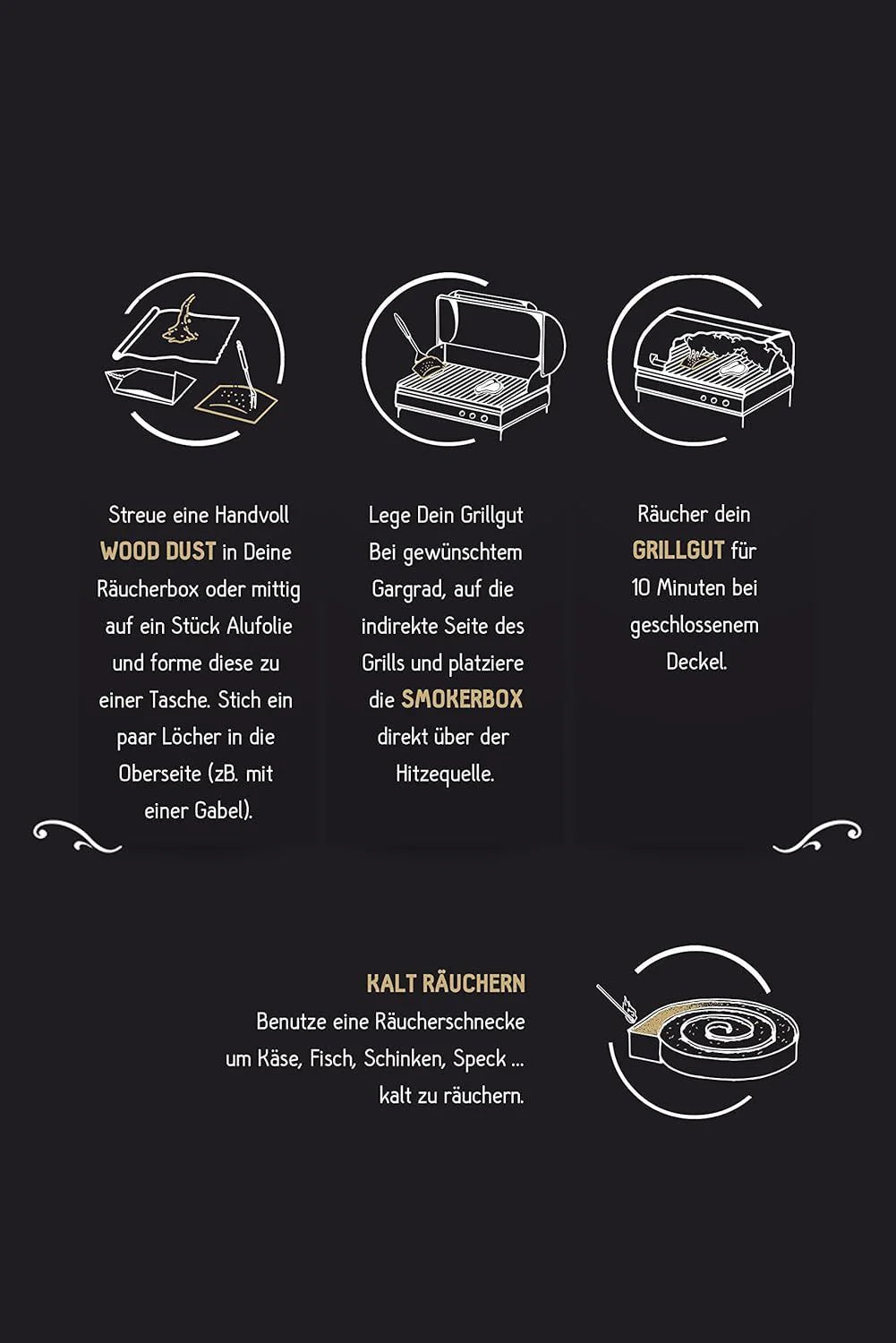 Räuchermehl-Set je 5,5L - in Wiederverschliessbaren-Eimer - Buche, Erle und Kirsche