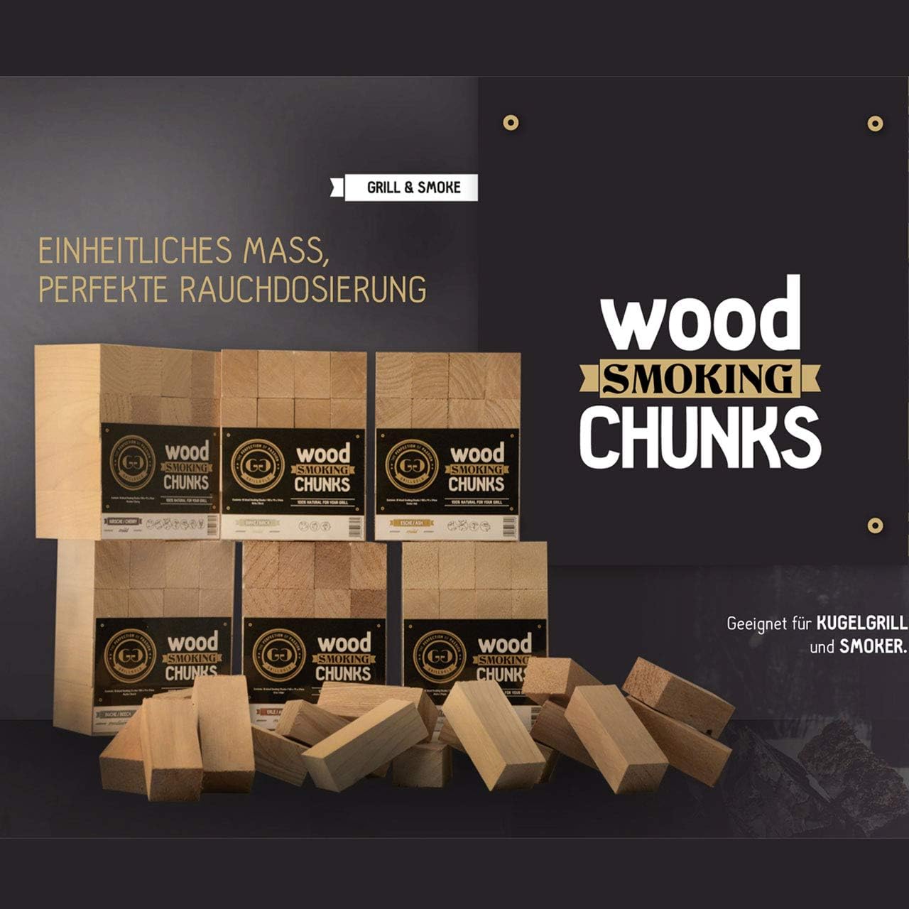 Räucherholz Esche - GRILLGOLD Wood Smoking Chunks (16 Stück)