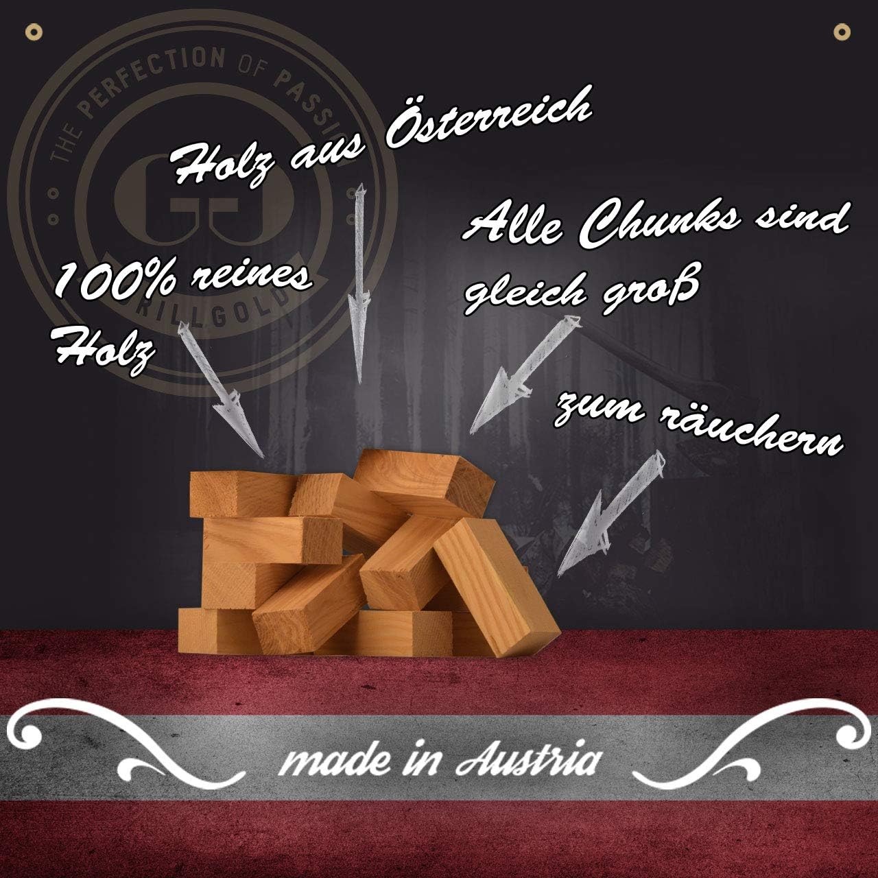 Räucherholz Esche - GRILLGOLD Wood Smoking Chunks (16 Stück)