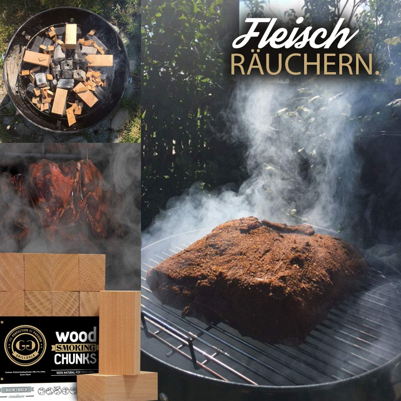 Räucherholz Esche - GRILLGOLD Wood Smoking Chunks (16 Stück)