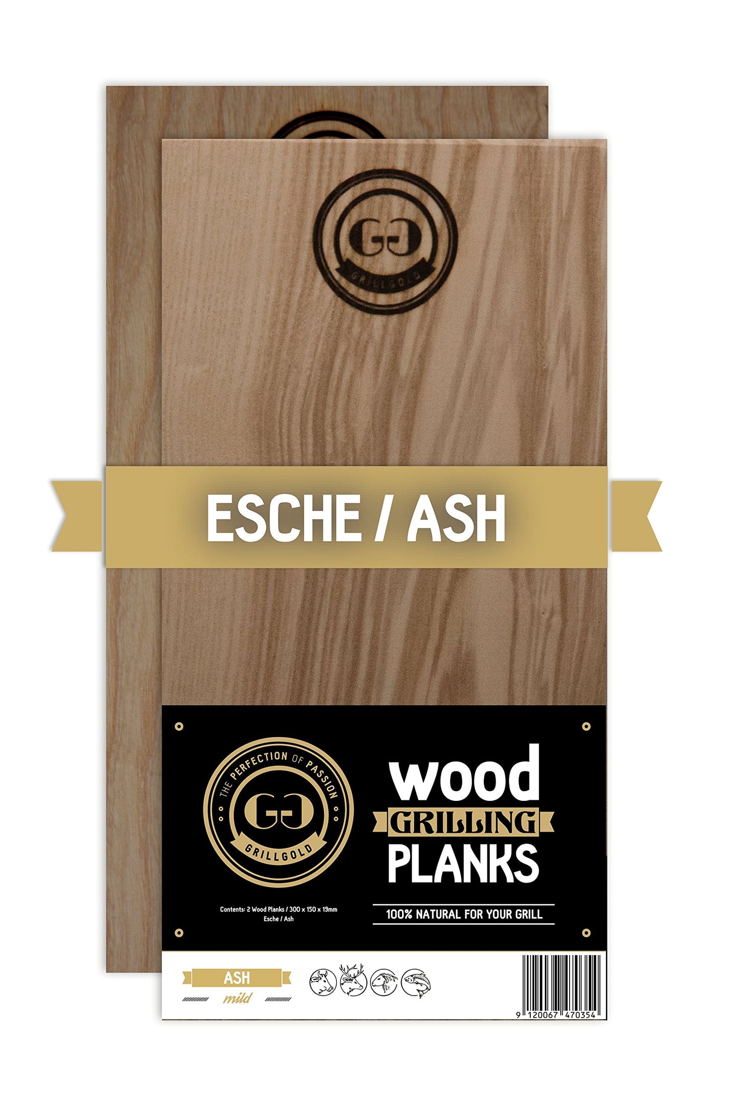 Räucherbrett Esche 2er Set - Wood Grilling Planks