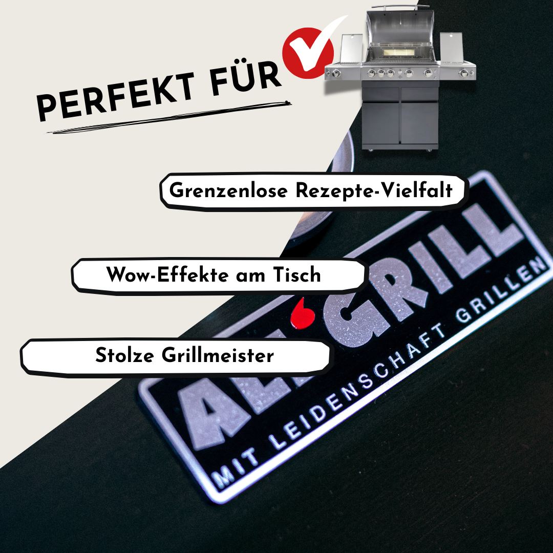 ALLGRILL CHEF L Schwarz – Gasgrill-Set mit Steakzone® & Air System