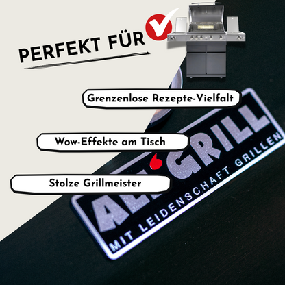 ALLGRILL CHEF L Schwarz – Gasgrill-Set mit Steakzone® & Air System