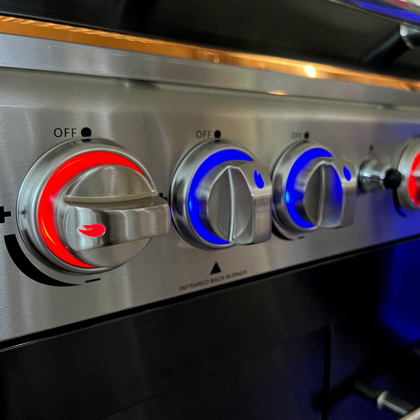 Metallguss Drehknöpfe 7er Set mit LED-Beleuchtung und Farbwechsler