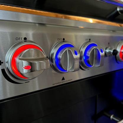 Metallguss Drehknöpfe 7er Set mit LED-Beleuchtung und Farbwechsler