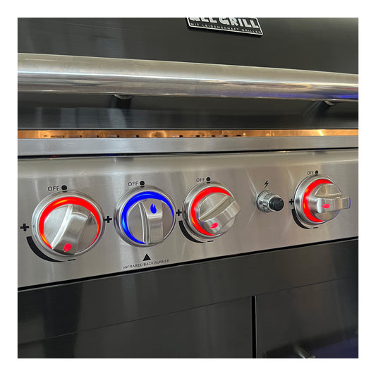 Metallguss Drehknöpfe 7er Set mit LED-Beleuchtung und Farbwechsler